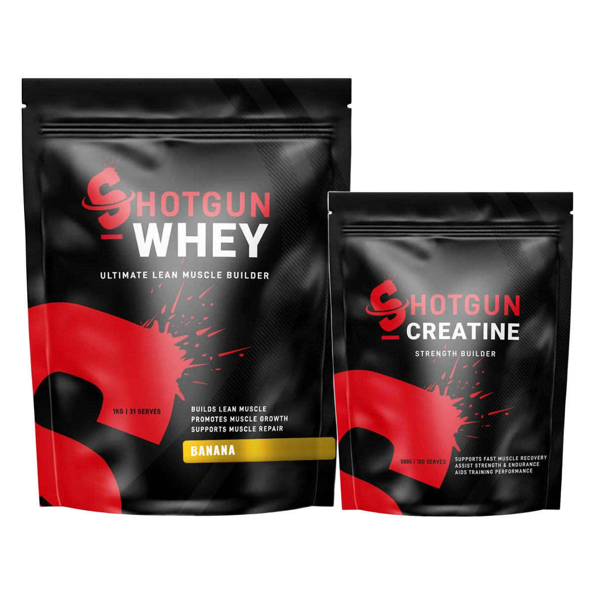 Shotgun Whey 1kg + Creatine 500g Stack
