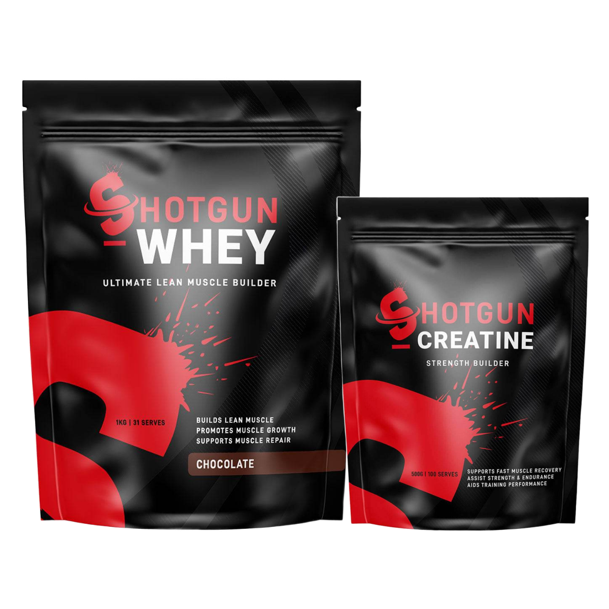 Shotgun Whey 1kg + Creatine 500g Stack