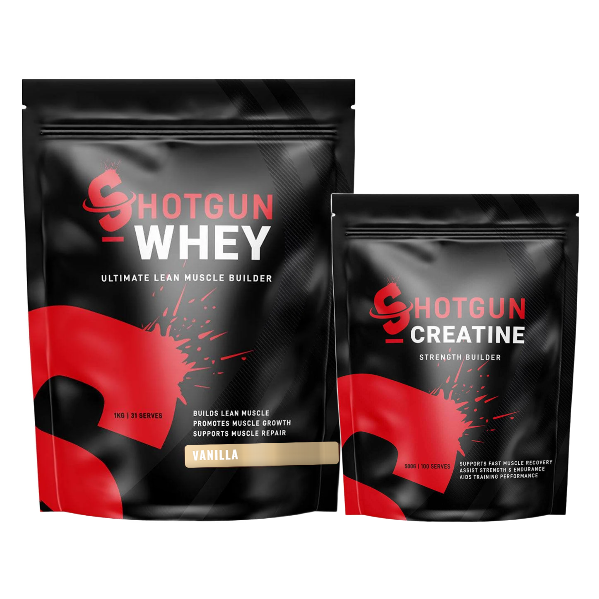 Shotgun Whey 1kg + Creatine 500g Stack