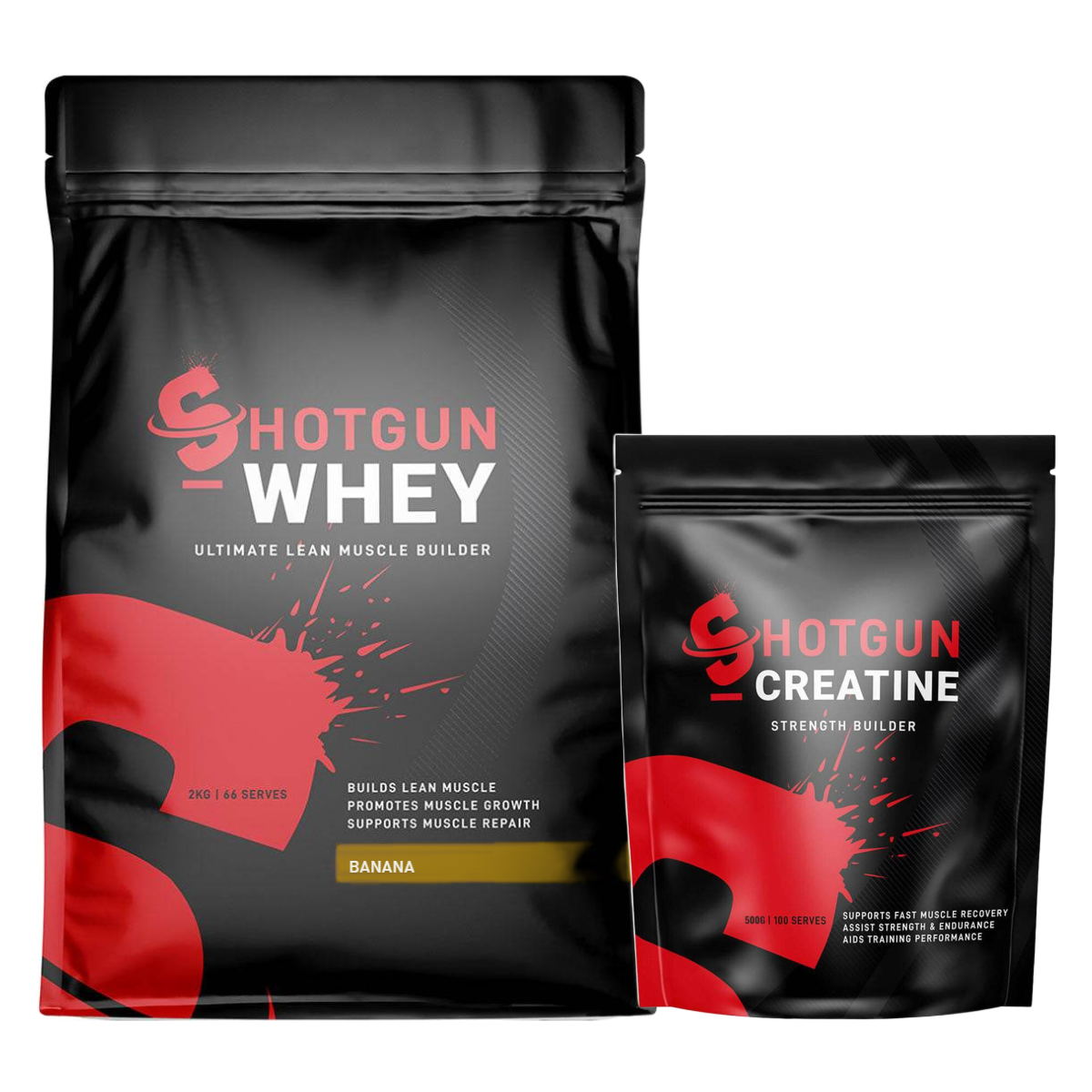 Shotgun Whey 2kg + Creatine 500g Stack