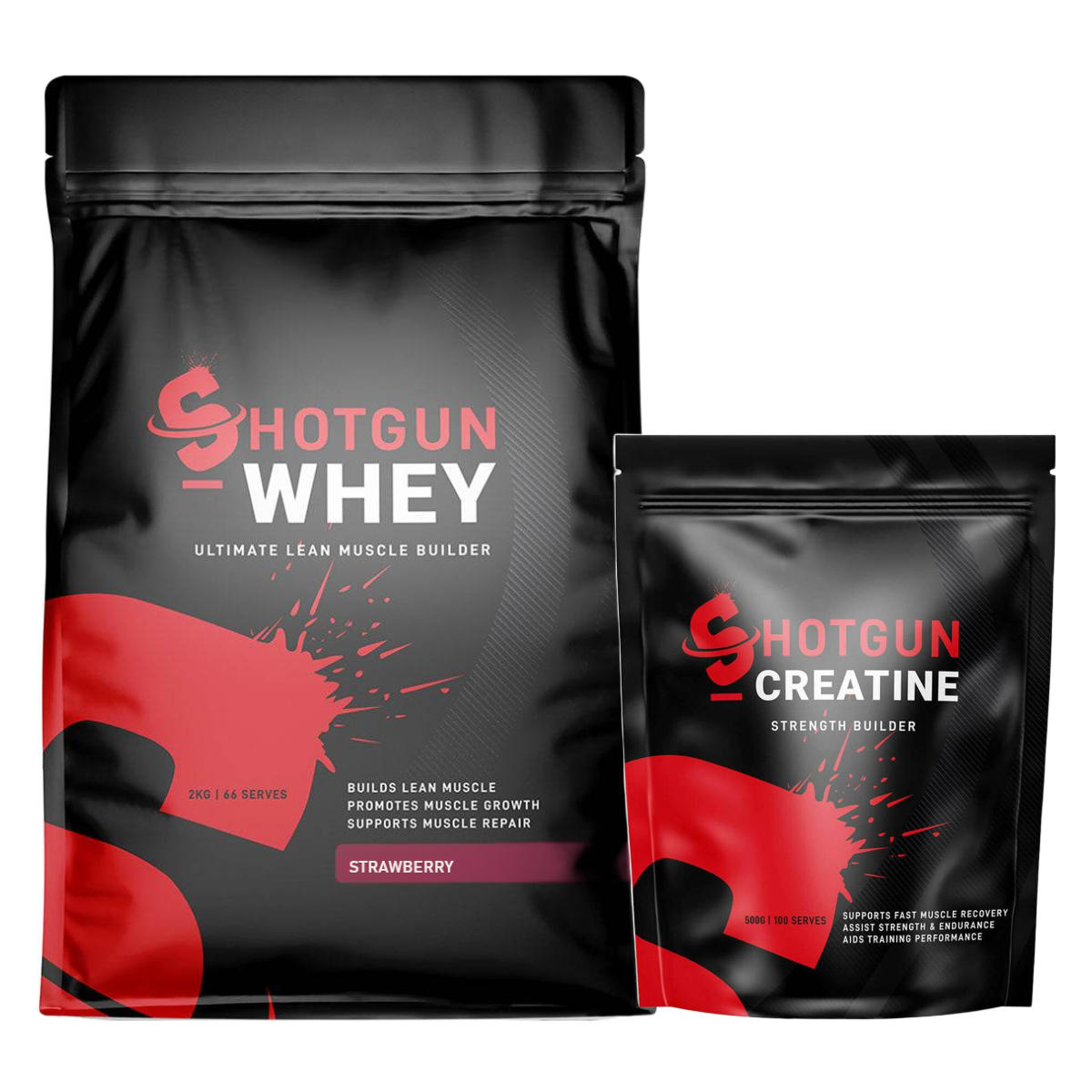 Shotgun Whey 2kg + Creatine 500g Stack