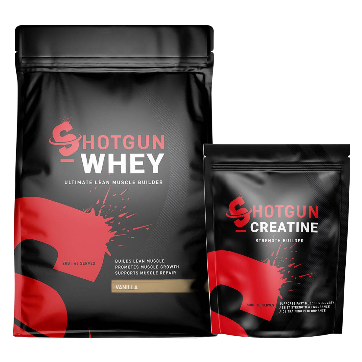 Shotgun Whey 2kg + Creatine 500g Stack
